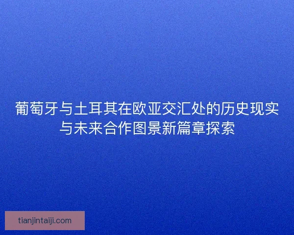 葡萄牙与土耳其在欧亚交汇处的历史现实与未来合作图景新篇章探索